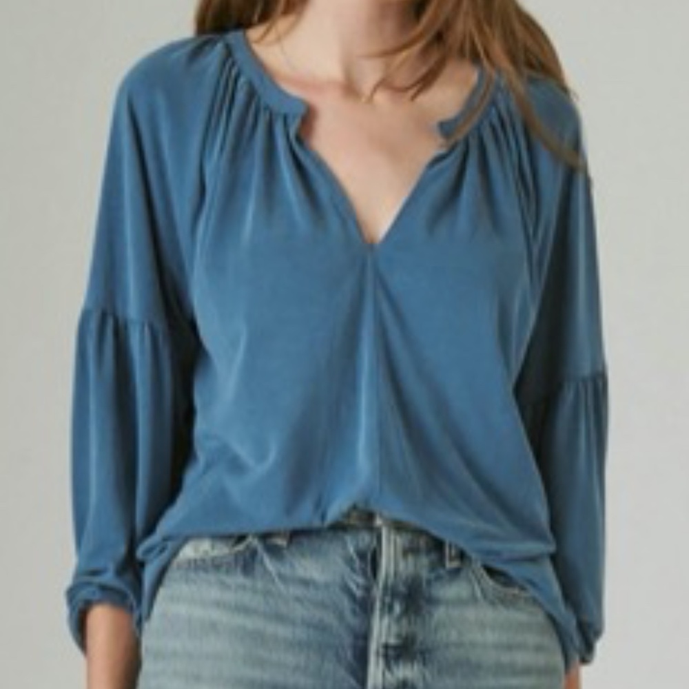 New with tags, Blue Lucky Brand Top, Medium